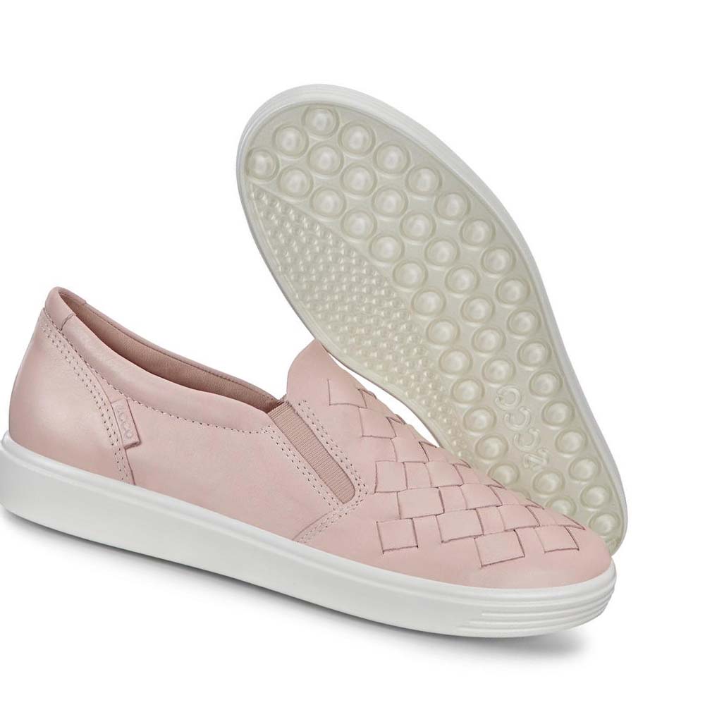 Dámské Boty Casual Ecco Soft 7 Woven Růžové | CZ 82OKI